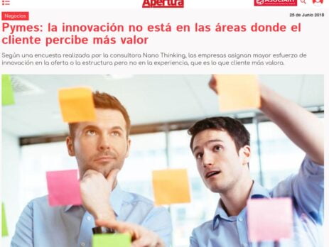 La innovación no está en las áreas donde el cliente percibe más valor